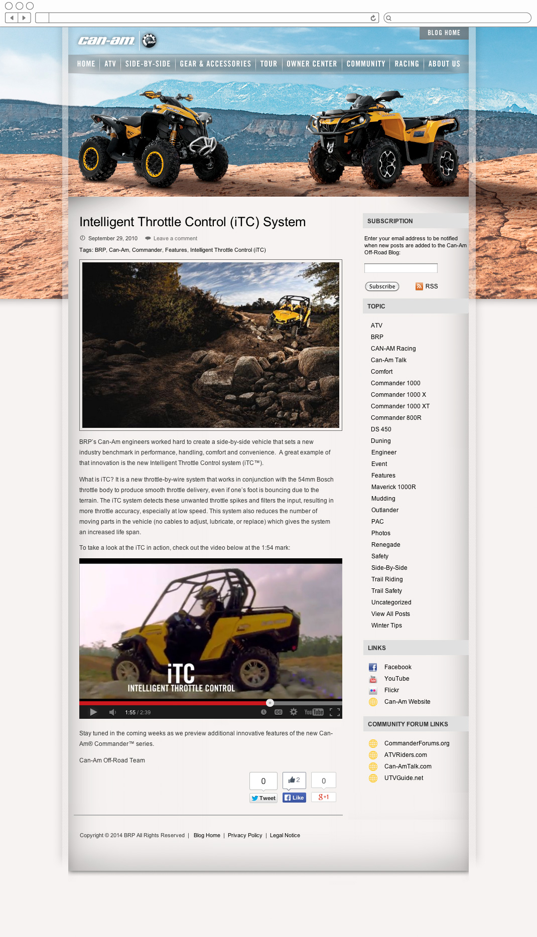 Can-Am Off-Road blog article page