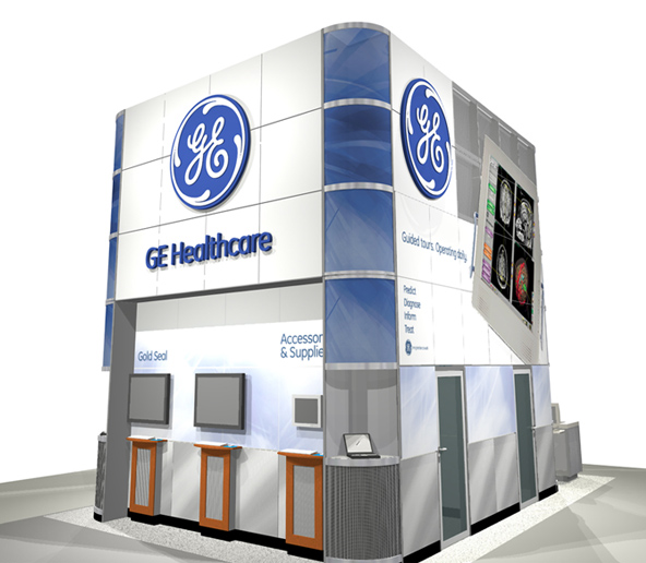 Info booth rendering - back left side graphics