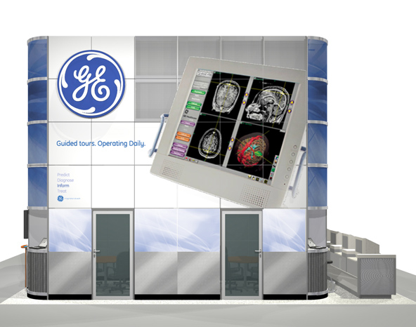 Info booth rendering - left side graphics