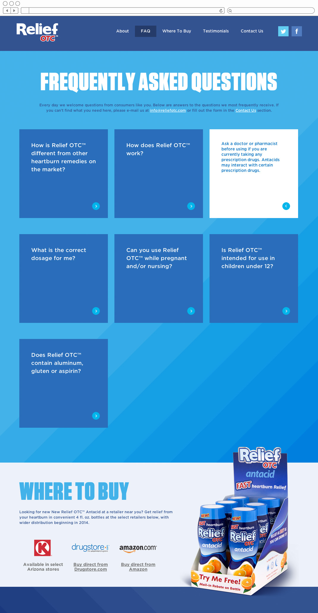 Relief OTC website
