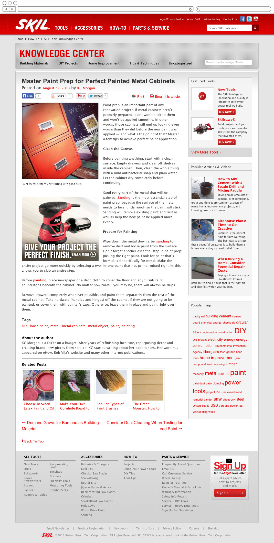 Skil Tools - DIY blog article page
