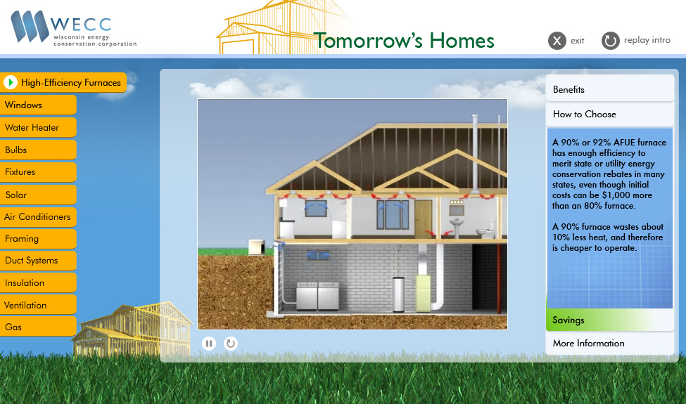 Tomorrow's Homes - main interface